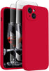 FireNova iPhone 15 Case, Deep Red Silicone with Camera Protection & 2 Screen Protectors, 6.1" Soft Microfiber Lining.