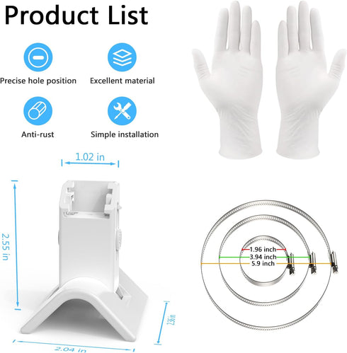 Outdoor Pole Mount for eufy Solocam S340 (No Drill Mount, White, 1 Pack)
