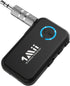1Mii Bluetooth 5.0 Music Receiver for Car/Home Stereo, Aux Bluetooth Adapter with Volume Control, 16H Battery Life