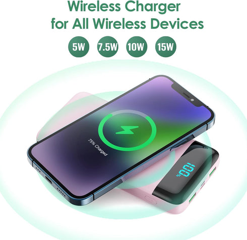 Wireless Portable Charger 30,800mAh, 15W Wireless Charging, 25W PD QC4.0 Fast Charging Smart LED Display Power Bank