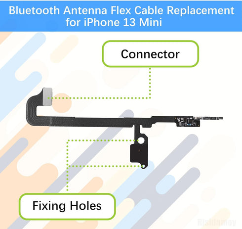 for iPhone 13 Mini Replacement Bluetooth Antenna Signal Flex Cable Part for iPhone 13Mini Bluetooth Wireless Connector Antenna with Fix Tool Kit Screwdrivers A2626 A2628 A2629 A2630 A2481