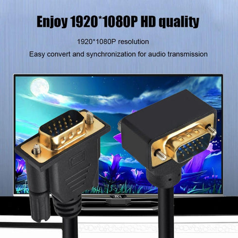 Chenyang VGA RGB 3COAX+6C 90 Degree Down Angled Extension Cable for Monitor Projector Computer