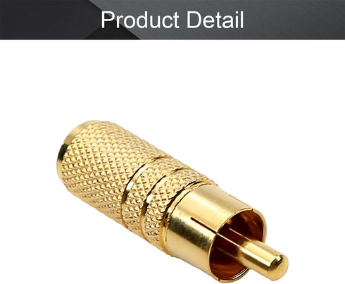 Fielect RCA Male to 3.5mm Female Connector, Stereo Audio Video Adapter Coupler Converters, Zinc Alloy 1Pcs