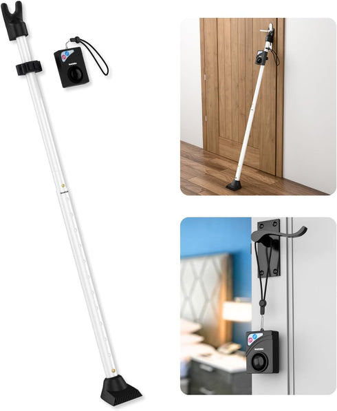 SECURITYMAN Door Security Bar with Alarm (Detachable) - 120dB Siren Door Stopper Alarm