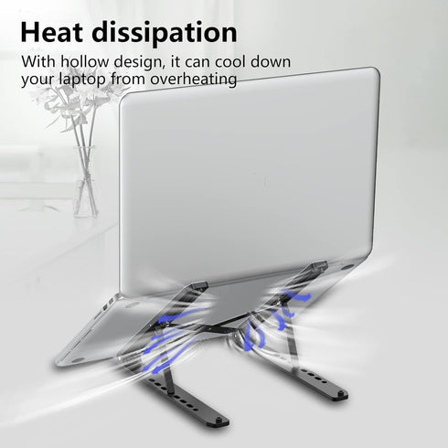 Laptop Stand for Desk, Adjustable Riser ABS+Silicone Foldable Portable Holder, Ventilated Cooling for 10-15.6” Laptops,