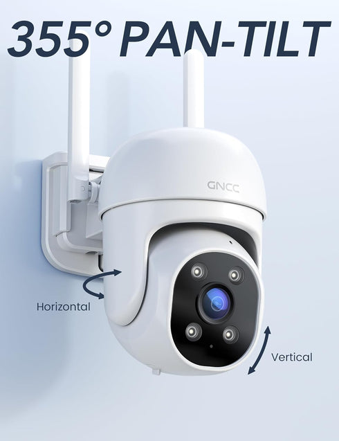 GNCC Security Camera for Home Security, Outdoor Camera, 1080P, Color Night Vision, Motion Sensor, Waterproof