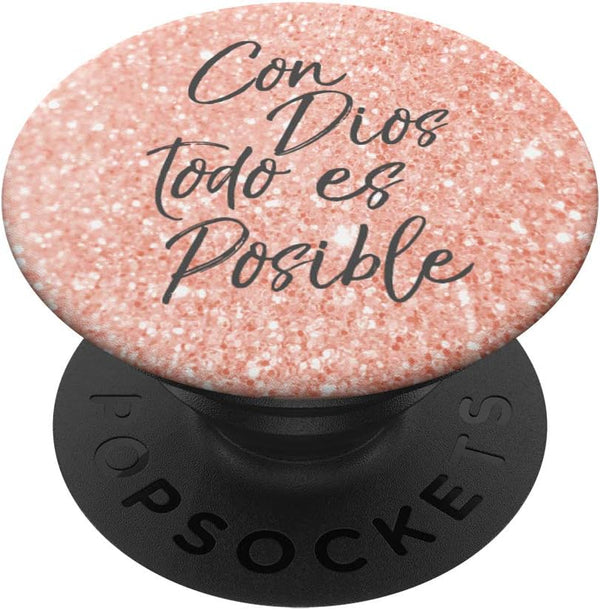 PopSockets Swappable PopGrip Con Dios Todo Es Posible Christian Woman Bible Spanish