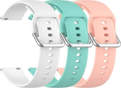 Silicone Watch Band for RUIMEN Smart Watch D1, Replacement Band Compatible with RUIMEN D1 (Pink, Teal, White)