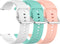 Silicone Watch Band for RUIMEN Smart Watch D1, Replacement Band Compatible with RUIMEN D1 (Pink, Teal, White)
