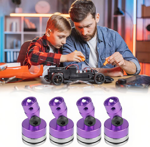 SCX10 4WD 1:10 4 Pack Joyzan RC Magnetic Body Post, Alloy Stealth Invisible Body Shell Mount Column Strong Clips Magnet