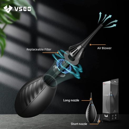 VSGO Soft Tip Strong Air Blower, Single Air Intake Camera Lens Blower with Self-Suction Cup for Various Uses