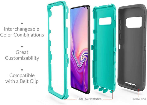Galaxy S10 Defender Case, Protective Shockproof Hybrid Dual Layer Design Hard Cover
