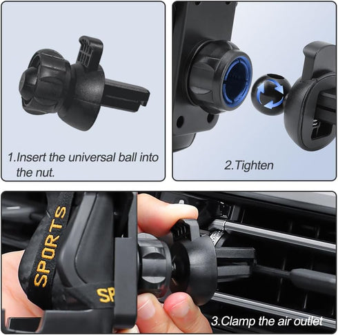 Mobile Phone Bracket for Car Vent, Racer Seat Style Universal Holder for iPhone and Android Phones, Automotive Accessory