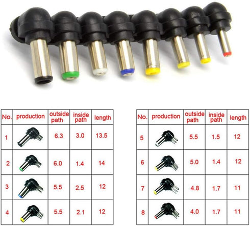 Universal 80W DC Car Charger, 15-24V Power Supply Adapter Set for Laptop Notebook