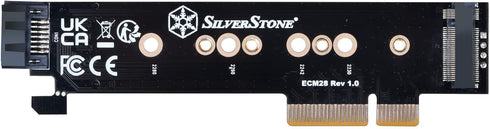 SilverStone Technology ECM28 1U Low Profile PCIe x4 to M.2 NVMe & M.2 SATA Adapter Card, SST-ECM28