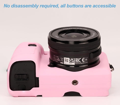 Pocoukate Case for Sony Alpha A6400, A6300, A6100, Soft Silicone Protective Cover Skin with Screen Protector
