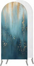Jnbasdffb Turquoise Gold Geometric Wedding Arch Cover,Stretchy Spandex Arch Backdrop Stand Covers 7.2