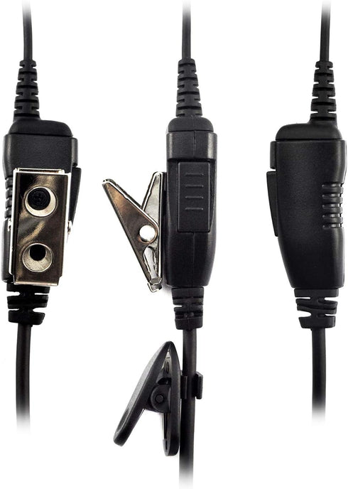 1-Wire FBI Security Acoustic Clear Tube Earpiece Headset with PTT Mic for Motorola Two-Way Radios PMLN7157A, SL300,