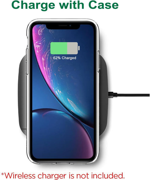 TENOC Phone Case for iPhone XR, Clear Shockproof Protective Bumper Slim Cover for 6.1 Inch