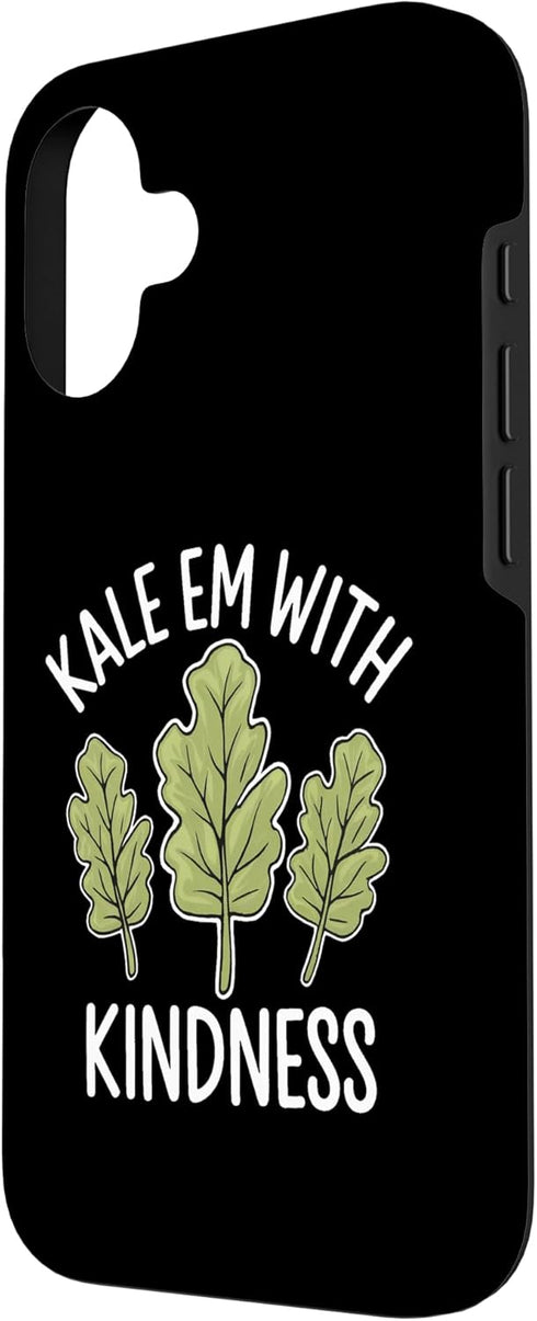 Funny Kale Food Vegan Lover Mens Tee 16 Kale Vegan Funny Kale Em With Kindness Funny Vegetarians Case for iPhone