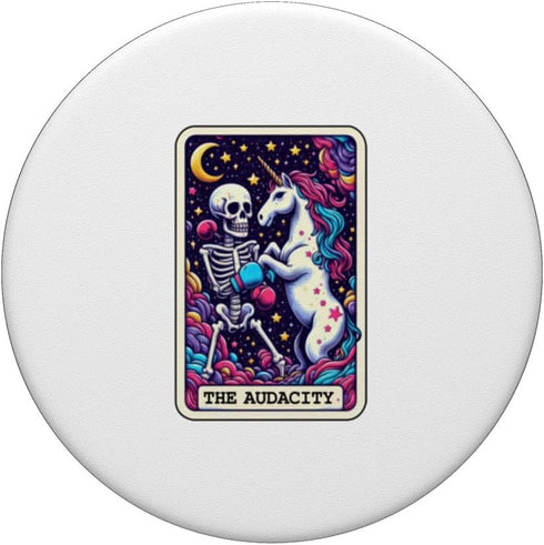 The Audacity Skeleton and Unicorn Fantasy Funny PopSockets Standard PopGrip