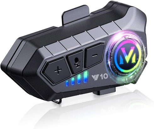 Motorcycle Helmet Bluetooth Headset, Outdoor Wireless Communication System with Noise Cancellation, IPX6 Waterproof,