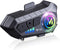 Motorcycle Helmet Bluetooth Headset, Outdoor Wireless Communication System with Noise Cancellation, IPX6 Waterproof,
