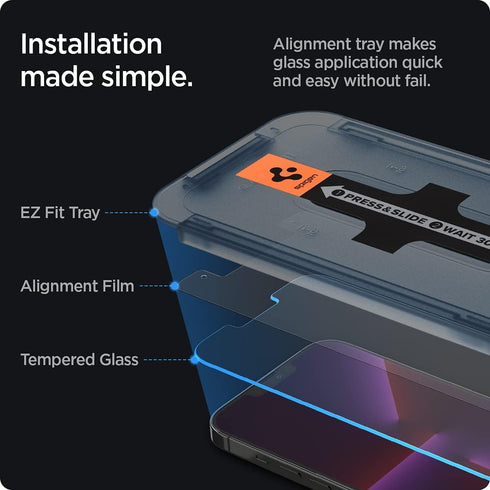 Spigen Tempered Glass Screen Protector for iPhone 14 Plus/iPhone 13 Pro Max - 2 Pack
