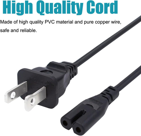 Saireed 8ft 2 PS-WM20 HW-K370 HW-Q90r C7 Prong Power Cord Replacement for Samsung Soundbar Subwoofer Sound Bar Surround