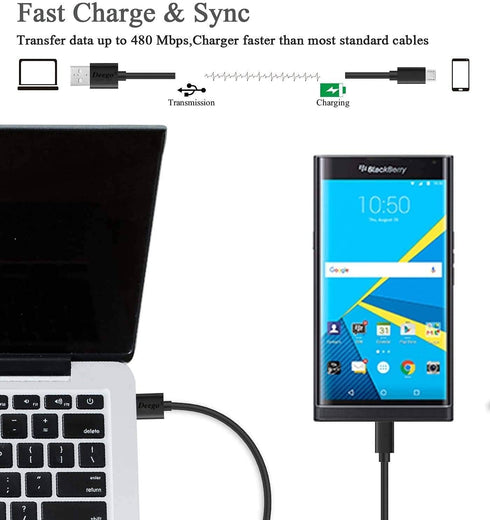 DEEGO Charging Cable for Samsung Galaxy S7, 2Pack 6Ft 10Ft Long Charger Cable, Android Phone Fast Charger Cord for Samsung Galaxy S7 S6 Edge,Note 5 4,LG G4,Moto,Sony,PS4,Windows,MP3,Camera,Black