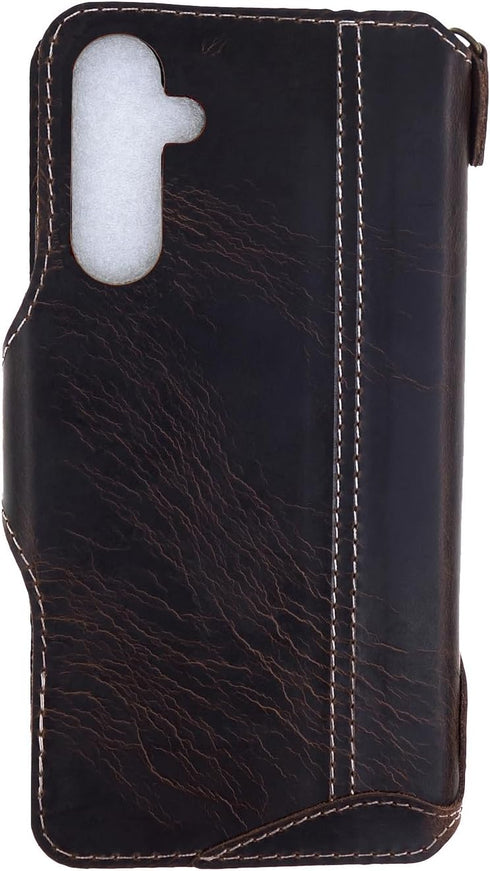 Yogurt S25 (2025), S25 Case for Samsung Galaxy FE Genuine Leather Wallet Cover for Samsung FE, Handmade Oil Leather