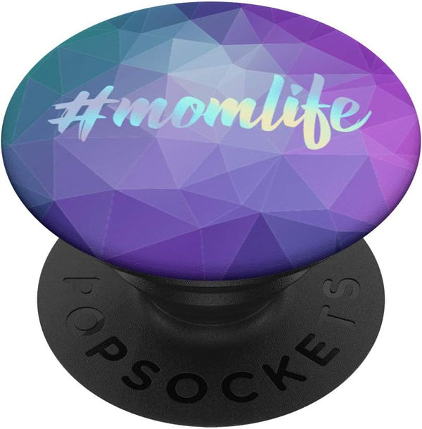 Rainbow #momlife Teal Purple Polygon PopSockets Swappable PopGrip