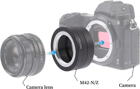 FocusFoto M42 42mm Z5 Z6 Z7 Z30 Z50 Z6II Z7II Z8 Z9 Adapter Ring for Screw Mount Lens to Z-Mount Mirrorless Camera