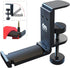 6amLifestyle Foldable Headphone Holder Hook Hanger Stand Under Desk - Metal Headset Wall Mount with Cable Organizer for