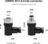 Eonvic 2pcs M12 5 Pin Female A Code Circular Aviation Plug Industrial Sensor Connector Waterproof Right Angle 12mm