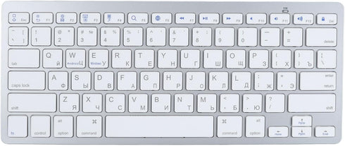 Silent Slim Bluetooth Keyboard for iOS, Android, Windows, Smart TV, and BT Devices (Russian)