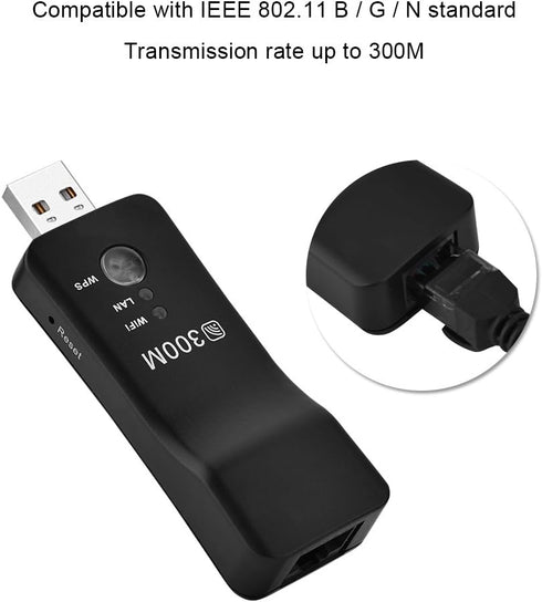 Tosuny 300M Mini WiFi Range Extender, High Speed USB Wireless Repeater WiFi Booster Signal Amplifier for Smart TV