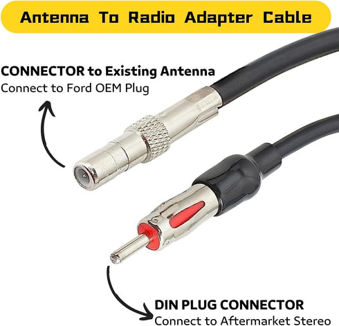 Anina Aftermarket Radio Antenna Adapter Connector for Select 2006-2014 Ford F150 Explorer Mustang Fusion Lincoln Mercury