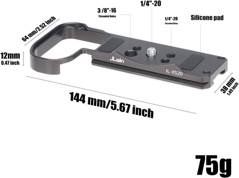 FocusFoto X-S20 Quick Release Baseplate QR Plate Mount for Fujifilm Mirrorless Camera, Compatible with Arca-Swiss