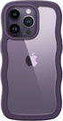 JETech iPhone 14 Pro Case 6.1" - Shockproof Clear Hard PC Back, Wave Frame Curly Shape, Deep Purple for Women & Girls.