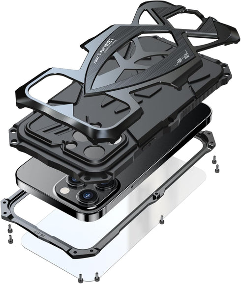 For iPhone 14 Pro Max Case, 6.7'' Shockproof Military-Grade Heavy Duty Protection with Tempered Glass Protector