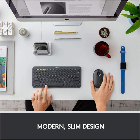 Logitech Pebble Wireless Mouse with Bluetooth or 2.4 GHz Receiver, Silent Slim Design for Laptop, PC, Mac, Chromebook