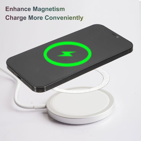 uxcell 3 Magnetic Sticker Ring, Pcs Universal Magnetic Adapter Ring Leather Magnet Wireless Charging Conversion Kit