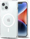for iPhone 14 Plus Clear Case - Magnetic Square Rectangle Edge Compatible with Magsafe, Transparent TPU Silicone Rubber