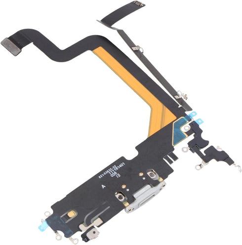 Charging Port Board Dock Connector Flex Cable Replacement for iPhone 14 Pro Max 6.7 inch (White)
