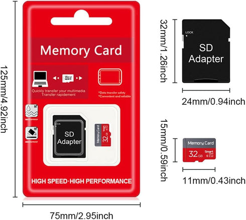 funxwe 32GB TF Card Flash Memory Card with SD Adapter, Ultra High Speed Memory TF Card