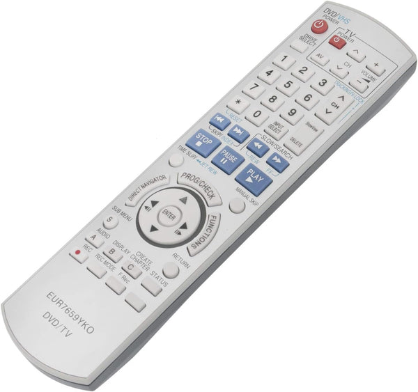 AIDITIYMI EUR7659YKO Remote Control Replacement for Panasonic DVD VCR Recorder Models DMR-ES15, DMR-E35V, DMR-ES30V,