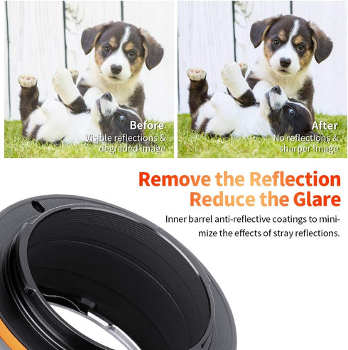 K&F Concept OM-E Lens Mount Adapter, Manual Focus Compatible with Olympus OM SLR Lens and Sony E Camera Body