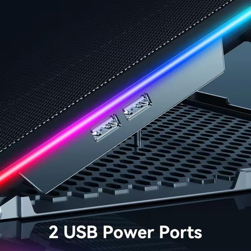 RGB Laptop Cooling Pad, Gaming Laptop Cooler with 13 Quiet Fans, 9 Height Stand, LED Lights