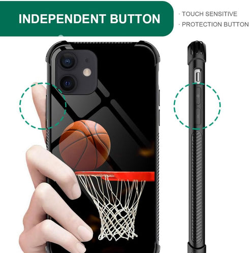 Basketball Hoop Pattern Case for iPhone 12 Mini - Anti-Scratch, Shockproof Cover for Boys & Men - 5.4 inch Compatibility